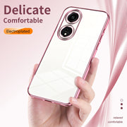 For OPPO A1 Pro Transparent Plating Fine Hole Phone Case(Silver)