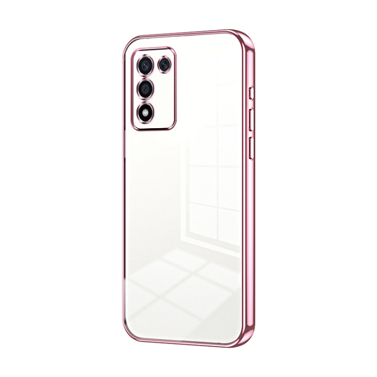 For OPPO K9s / K10 Energy Transparent Plating Fine Hole Phone Case(Pink) - OPPO Cases by PMC TechLife | Online Shopping South Africa | PMC TechLife | Buy Now Pay Later Mobicred