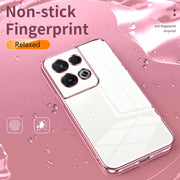 For OPPO Reno8 Pro Transparent Plating Fine Hole Phone Case(Silver)