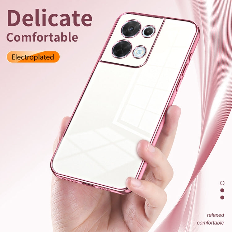For OPPO Reno8 Transparent Plating Fine Hole Phone Case(Green) - free shipping - PMC TechLife - Order now!