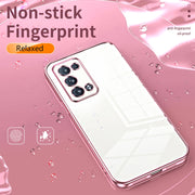 For OPPO Reno6 Pro+ Transparent Plating Fine Hole Phone Case(Purple)