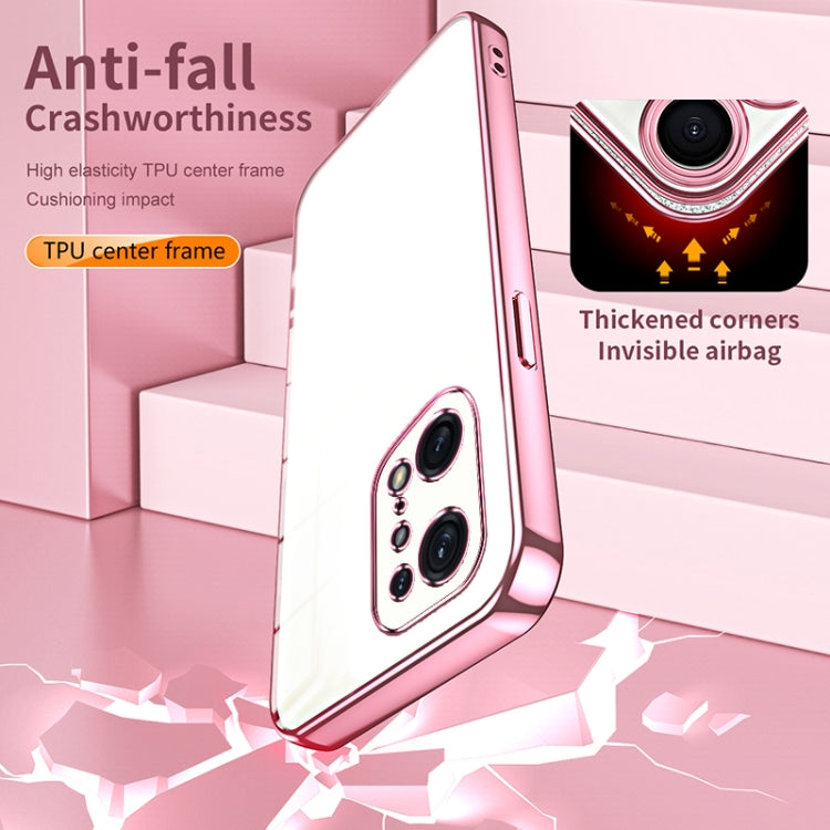 For OPPO Find X5 Pro Transparent Plating Fine Hole Phone Case(Transparent)