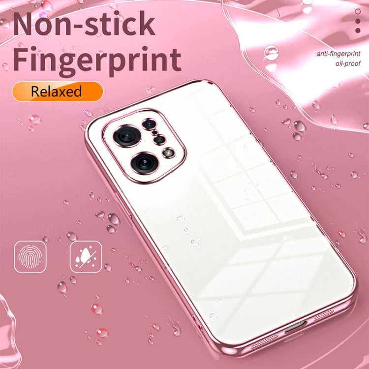 For OPPO Find X5 Transparent Plating Fine Hole Phone Case(Black) - OPPO Cases by PMC TechLife | Online Shopping South Africa | PMC TechLife | Buy Now Pay Later Mobicred