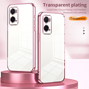 For OPPO A36 / A76 / A96 4G Global Transparent Plating Fine Hole Phone Case(Purple)