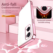 For OPPO A36 / A76 / A96 4G Global Transparent Plating Fine Hole Phone Case(Purple)