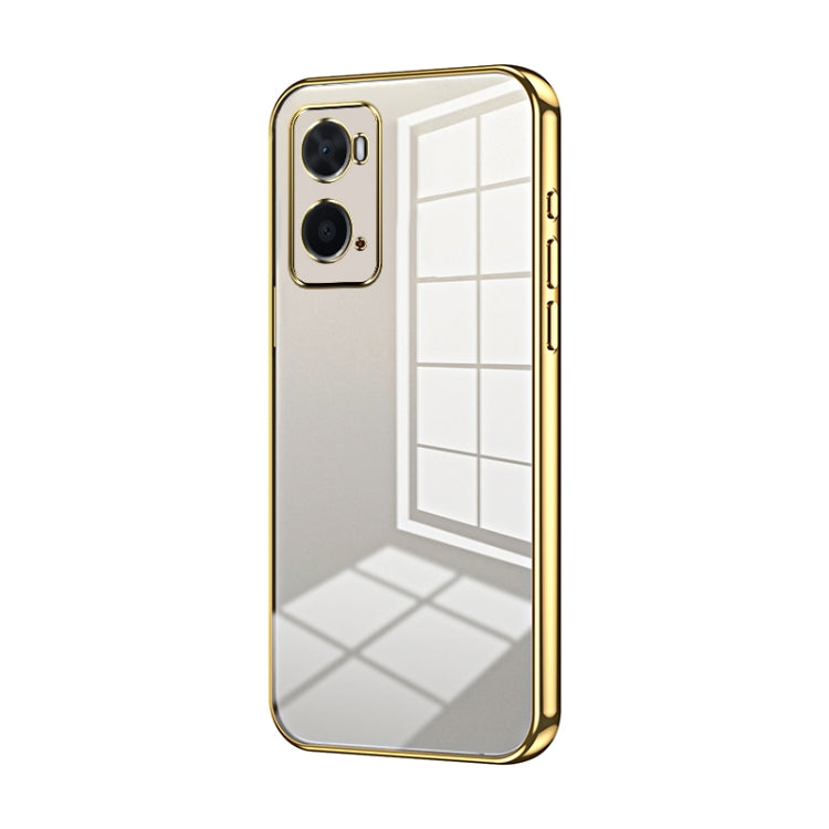 For OPPO A36 / A76 / A96 4G Global Transparent Plating Fine Hole Phone Case(Gold) - free shipping - PMC TechLife - Order now!
