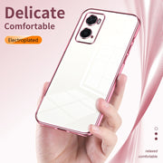 For OPPO A36 / A76 / A96 4G Global Transparent Plating Fine Hole Phone Case(Transparent)