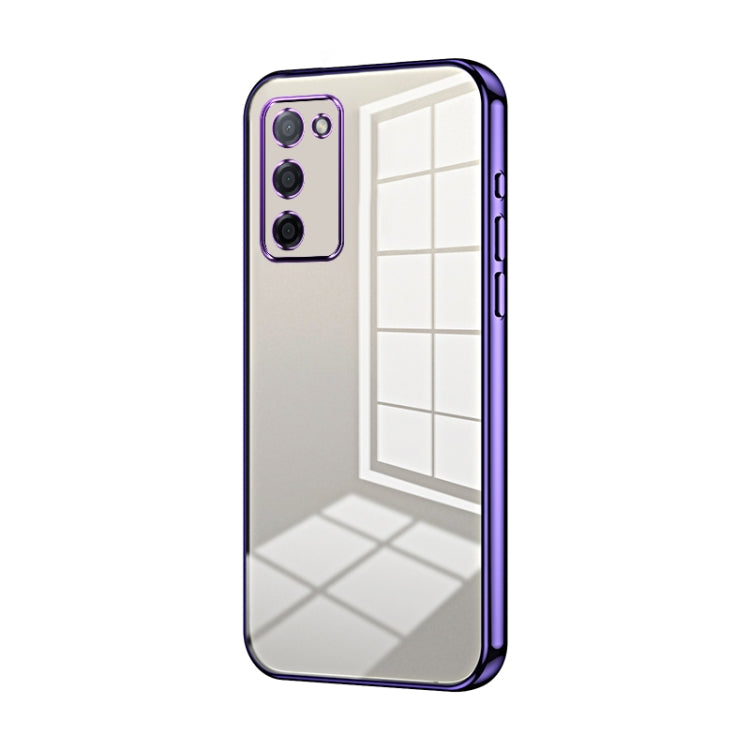 For OPPO A55 5G / A56 / A53s 5G Transparent Plating Fine Hole Phone Case(Purple) - free shipping - PMC TechLife - Order now!