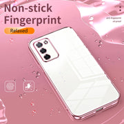 For OPPO A55 5G / A56 / A53s 5G Transparent Plating Fine Hole Phone Case(Purple)