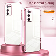 For OPPO A55 5G / A56 / A53s 5G Transparent Plating Fine Hole Phone Case(Transparent)