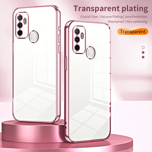 For OPPO A53 2020 / A32 / A11s  Transparent Plating Fine Hole Phone Case(Transparent)
