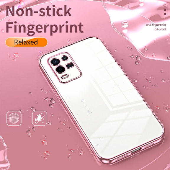 For OPPO K9x Transparent Plating Fine Hole Phone Case(Transparent)