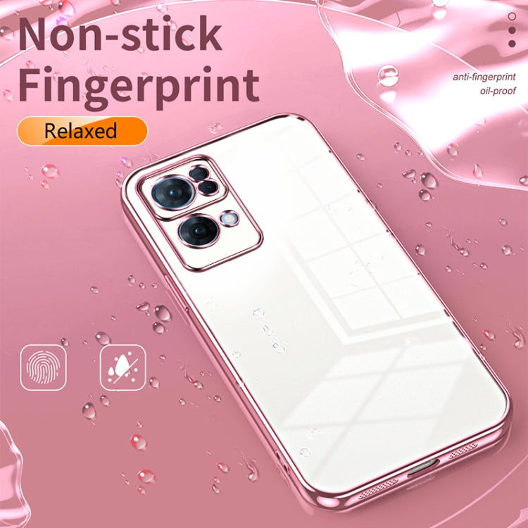 For OPPO Reno7 Pro Transparent Plating Fine Hole Phone Case(Transparent)