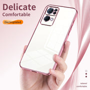 For OPPO Reno7 Pro Transparent Plating Fine Hole Phone Case(Green)