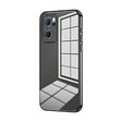 For OPPO Reno7 5G Transparent Plating Fine Hole Phone Case(Black) - OPPO Cases by PMC TechLife | Online Shopping South Africa | PMC TechLife | Buy Now Pay Later Mobicred