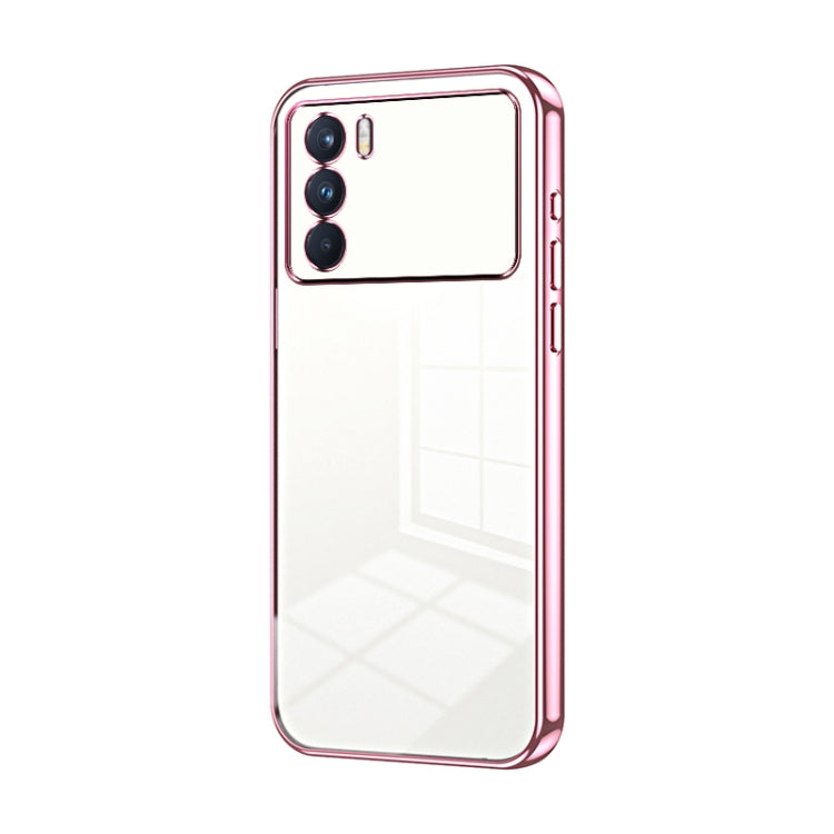 For OPPO K9 Pro Transparent Plating Fine Hole Phone Case(Pink) - OPPO Cases by PMC TechLife | Online Shopping South Africa | PMC TechLife | Buy Now Pay Later Mobicred