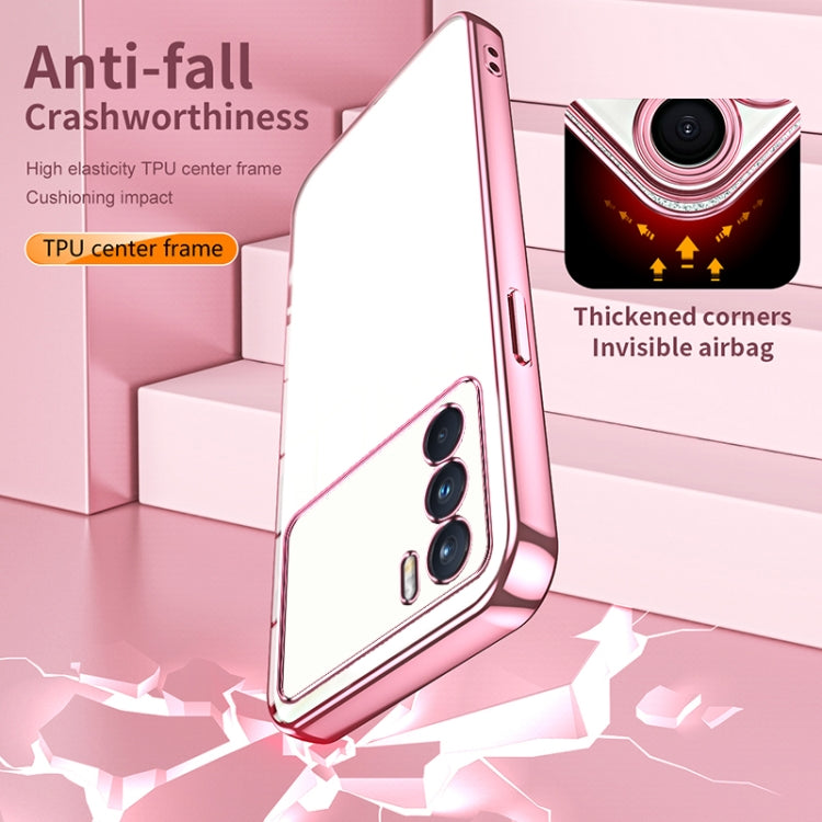 For OPPO K9 Pro Transparent Plating Fine Hole Phone Case(Pink) - OPPO Cases by PMC TechLife | Online Shopping South Africa | PMC TechLife | Buy Now Pay Later Mobicred