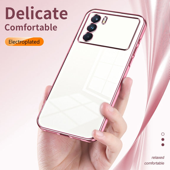 For OPPO K9 Pro Transparent Plating Fine Hole Phone Case(Transparent)