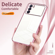 For OPPO K9 Pro Transparent Plating Fine Hole Phone Case(Black)
