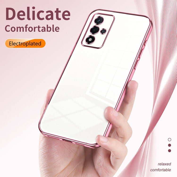 For OPPO A93s 5G Transparent Plating Fine Hole Phone Case(Black)