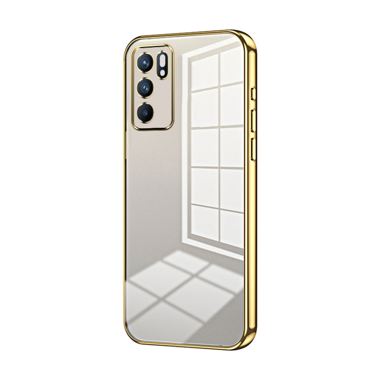 For OPPO Reno6 Indian / Malay Transparent Plating Fine Hole Phone Case(Gold) - free shipping - PMC TechLife - Order now!