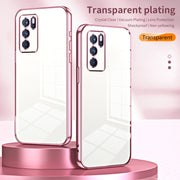 For OPPO Reno6 Pro Indian  Transparent Plating Fine Hole Phone Case(Purple)
