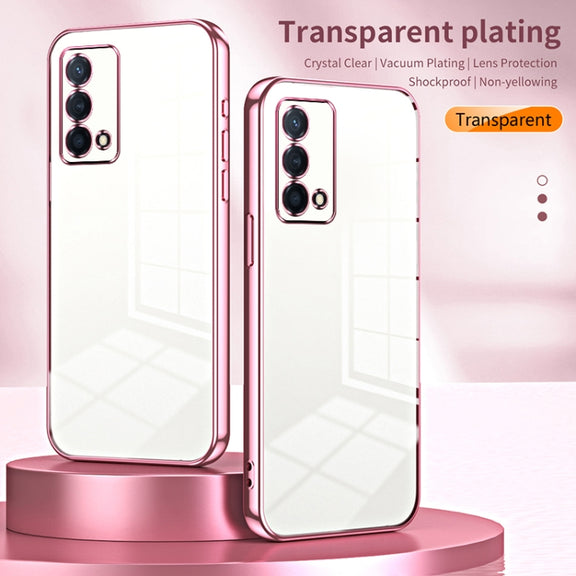For OPPO K9 Transparent Plating Fine Hole Phone Case(Purple)
