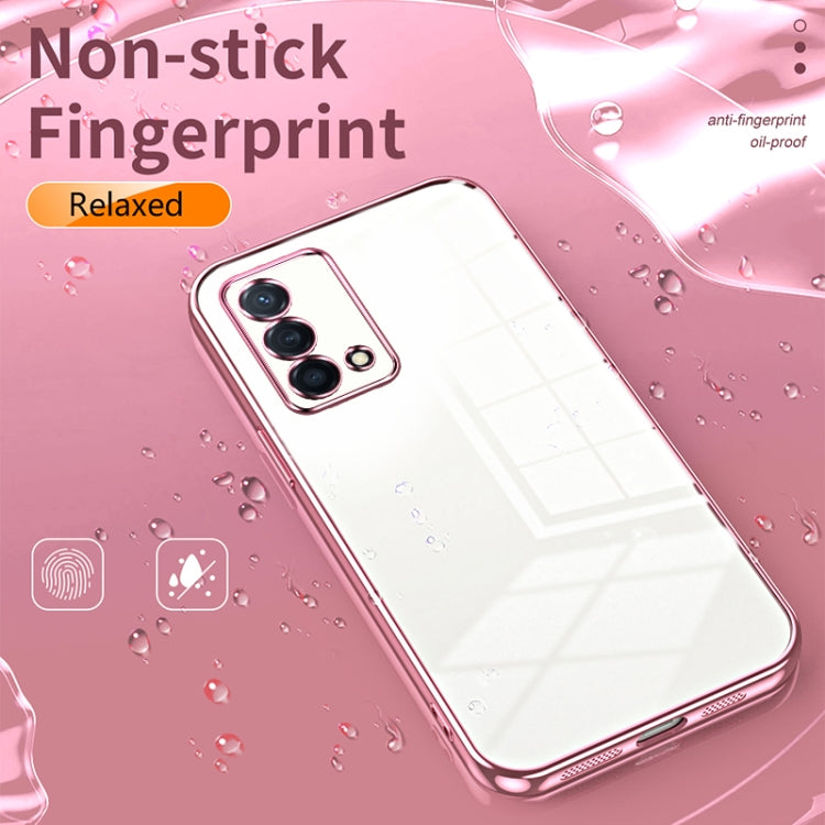 For OPPO K9 Transparent Plating Fine Hole Phone Case(Purple)