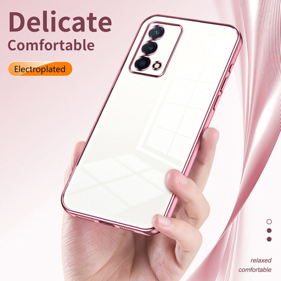 For OPPO K9 Transparent Plating Fine Hole Phone Case(Purple)