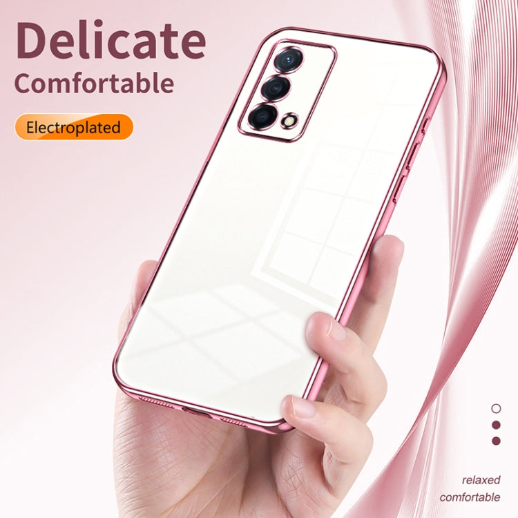 For OPPO K9 Transparent Plating Fine Hole Phone Case(Purple)