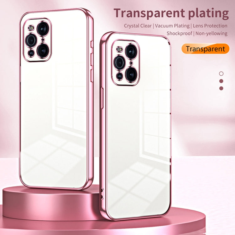 For OPPO Find X3 / Find X3 Pro Transparent Plating Fine Hole Phone Case(Purple)