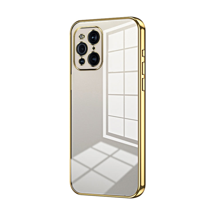 For OPPO Find X3 / Find X3 Pro Transparent Plating Fine Hole Phone Case(Gold) - free shipping - PMC TechLife - Order now!