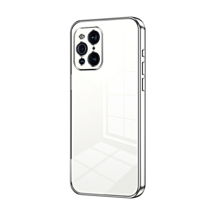 For OPPO Find X3 / Find X3 Pro Transparent Plating Fine Hole Phone Case(Silver) - OPPO Cases by PMC TechLife | Online Shopping South Africa | PMC TechLife | Buy Now Pay Later Mobicred