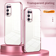 For OPPO Reno5 4G/5G / Reno5 K Transparent Plating Fine Hole Phone Case(Blue)