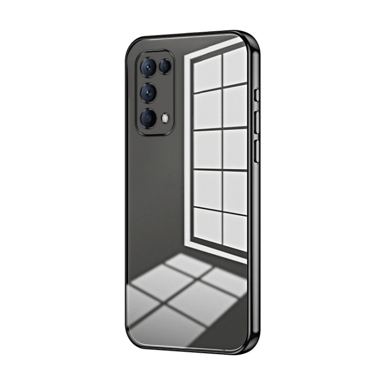 For OPPO Reno5 4G/5G / Reno5 K Transparent Plating Fine Hole Phone Case(Black) - free shipping - PMC TechLife - Order now!