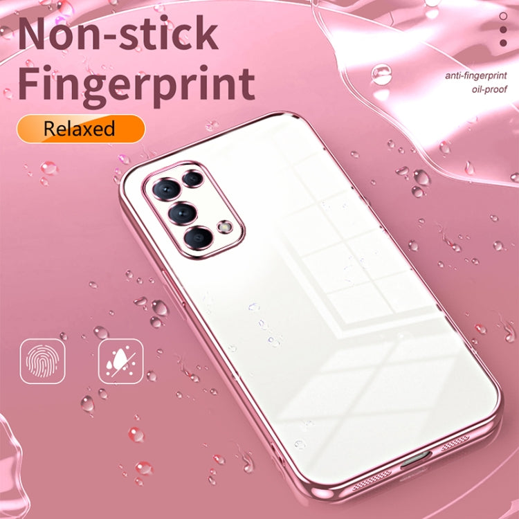 For OPPO Reno5 4G/5G / Reno5 K Transparent Plating Fine Hole Phone Case(Black)