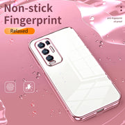For OPPO Reno5 Pro+ Transparent Plating Fine Hole Phone Case(Gold)