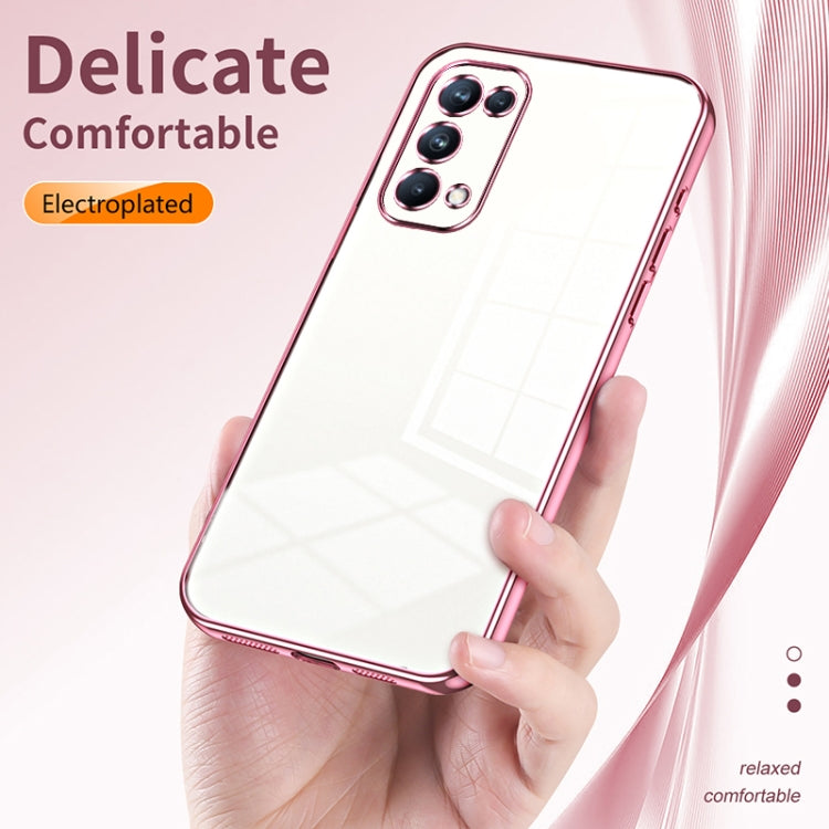 For OPPO Reno5 Pro Transparent Plating Fine Hole Phone Case(Purple) - OPPO Cases by PMC TechLife | Online Shopping South Africa | PMC TechLife | Buy Now Pay Later Mobicred