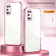 For OPPO K7x / Realme V5 5G Transparent Plating Fine Hole Phone Case(Pink)