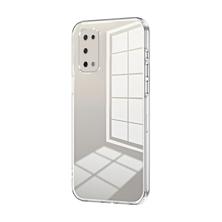 For OPPO K7x / Realme V5 5G Transparent Plating Fine Hole Phone Case(Transparent) - OPPO Cases by PMC TechLife | Online Shopping South Africa | PMC TechLife | Buy Now Pay Later Mobicred
