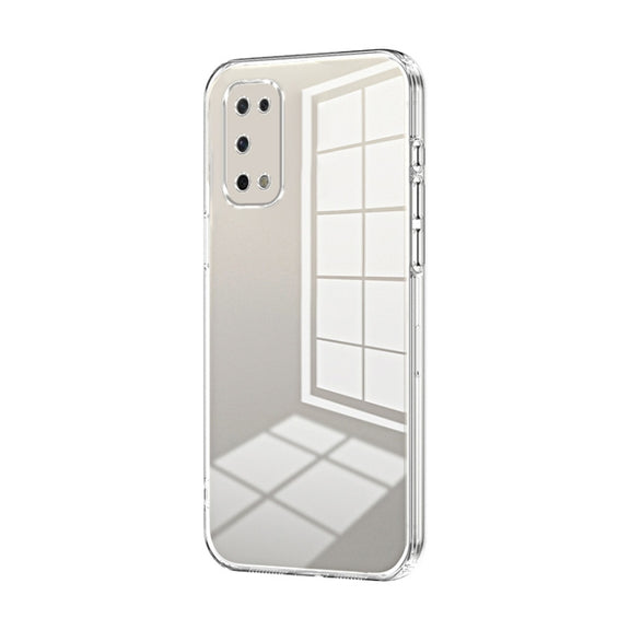 For OPPO K7x / Realme V5 5G Transparent Plating Fine Hole Phone Case(Transparent)
