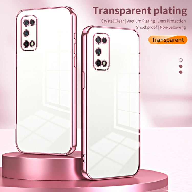 For OPPO K7x / Realme V5 5G Transparent Plating Fine Hole Phone Case(Silver)