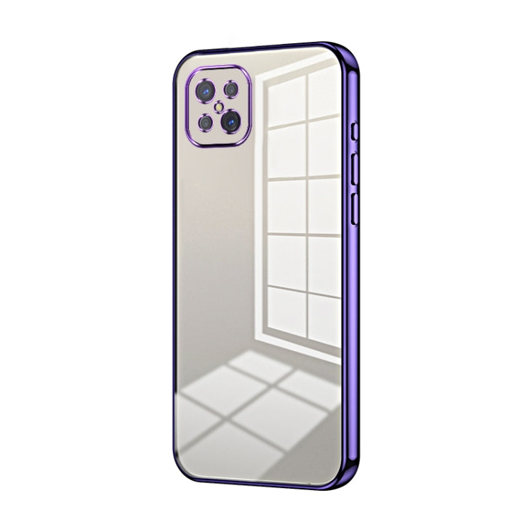 For OPPO A92s / Reno4 Z 5G Transparent Plating Fine Hole Phone Case(Purple) - OPPO Cases by PMC TechLife | Online Shopping South Africa | PMC TechLife | Buy Now Pay Later Mobicred