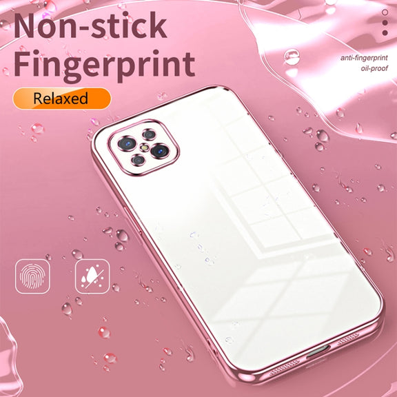 For OPPO A92s / Reno4 Z 5G Transparent Plating Fine Hole Phone Case(Purple)