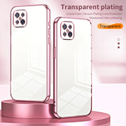 For OPPO A92s / Reno4 Z 5G Transparent Plating Fine Hole Phone Case(Pink)