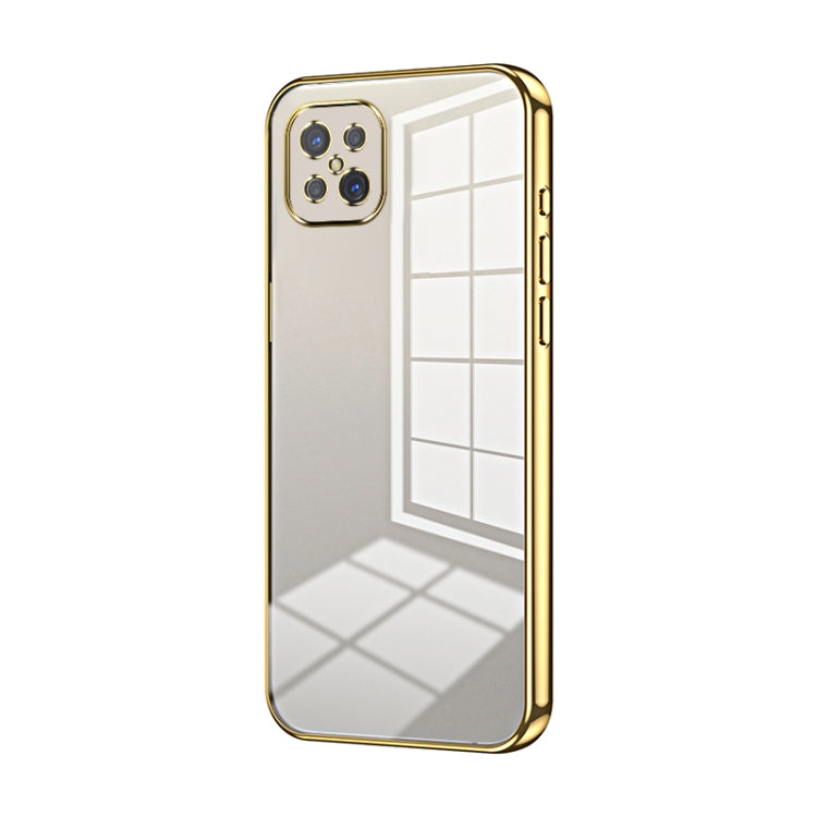 For OPPO A92s / Reno4 Z 5G Transparent Plating Fine Hole Phone Case(Gold) - OPPO Cases by PMC TechLife | Online Shopping South Africa | PMC TechLife | Buy Now Pay Later Mobicred