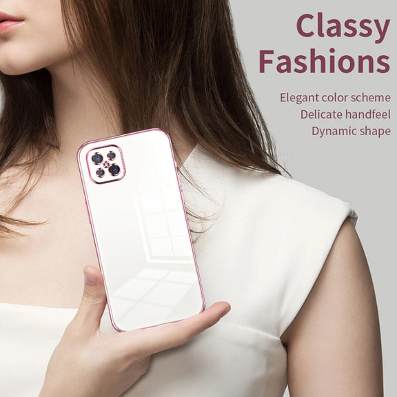 For OPPO A92s / Reno4 Z 5G Transparent Plating Fine Hole Phone Case(Black)