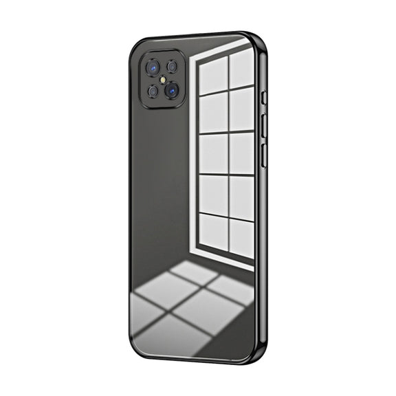 For OPPO A92s / Reno4 Z 5G Transparent Plating Fine Hole Phone Case(Black)