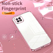 For OPPO A72 5G / A73 5G Transparent Plating Fine Hole Phone Case(Black)