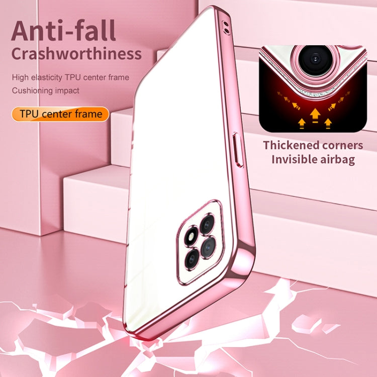 For OPPO A72 5G / A73 5G Transparent Plating Fine Hole Phone Case(Black) - OPPO Cases by PMC TechLife | Online Shopping South Africa | PMC TechLife | Buy Now Pay Later Mobicred